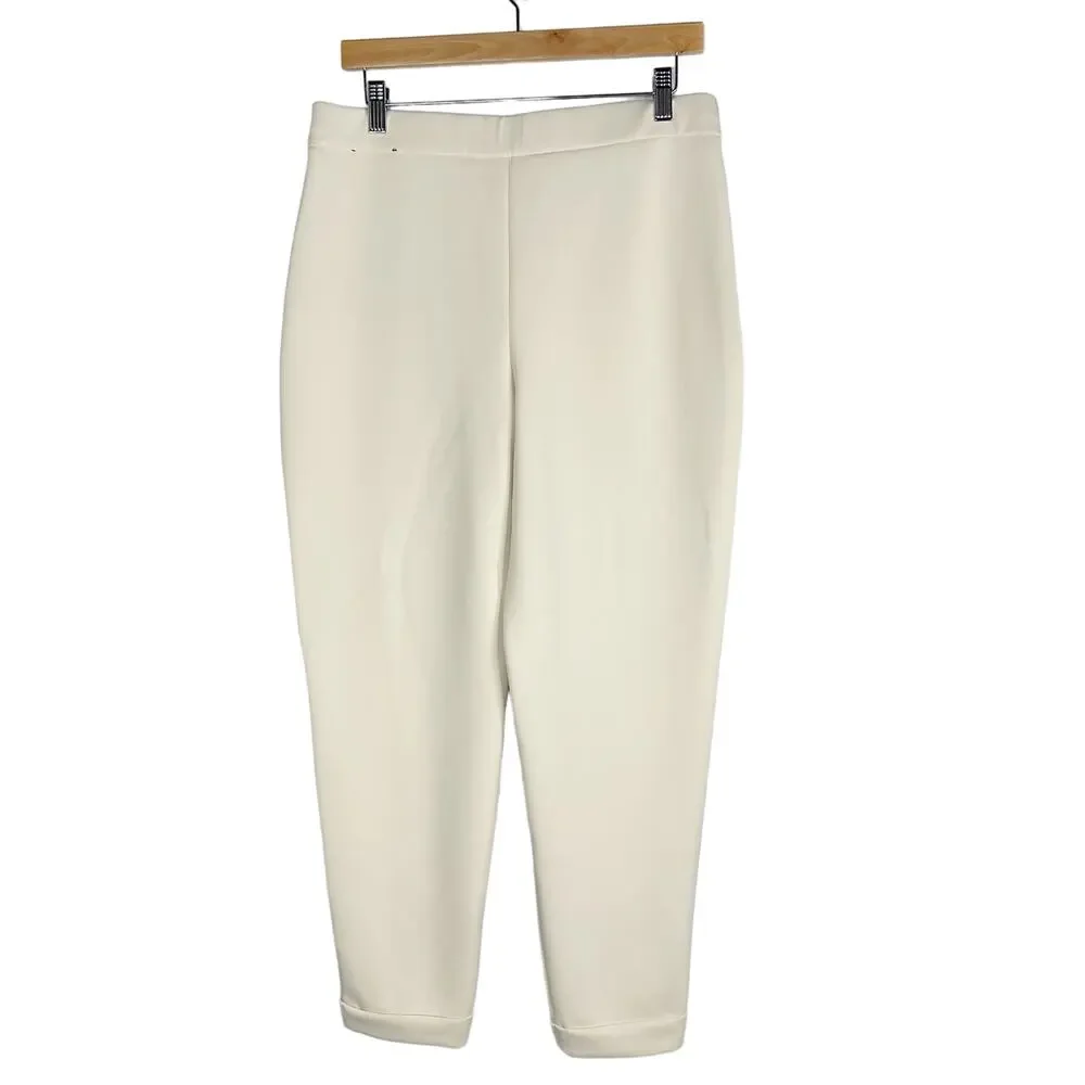 Express Womens Medium M Cream SuperSoft Double Knit Jogger Sandshell Ankle Pant - Picture 2 of 12